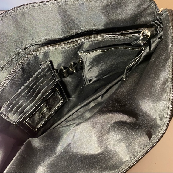 Giani Bernini Black Fabric GB Logo Shoulder Organizer Handbag Bag - Picture 12 of 16